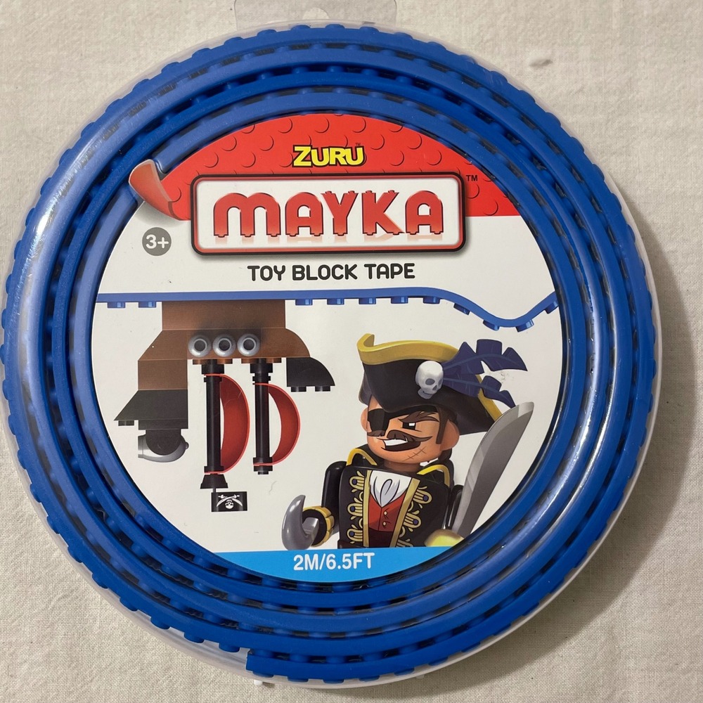 ZURU Mayka Toy Block Tape Blue 2M 6.5FT‎ For Kids Compatible Major Brick Brands